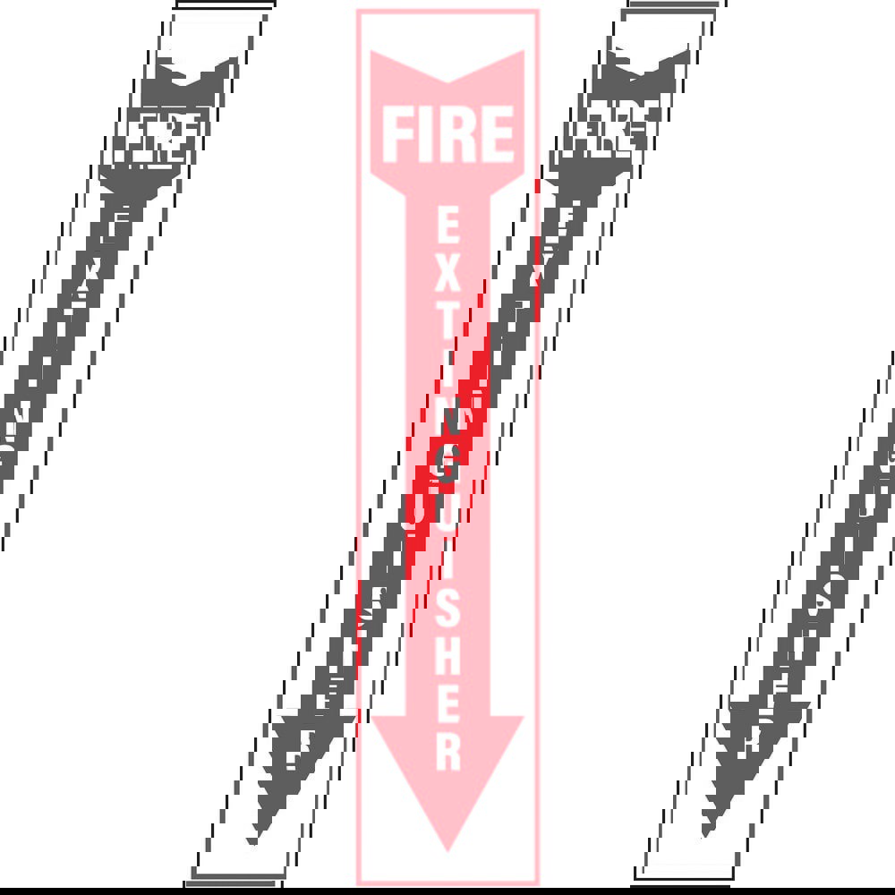 Safety Signs; Family: Fire & Exit Sign ; Sign Type: Exit; Facility; Security & Admittance; Fire; Visitor; Workplace ; Sign Header: None ; Legend: FIRE EXTINGUISHER ; Message/Graphic: Message & Graphic ; Graphic Type: Down Arrow; Fire Extinguisher